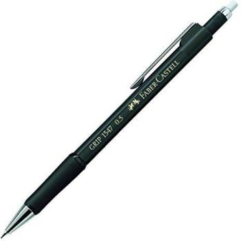 Portaminas Faber-Castell Grip 1345, 0,5 mm, B, negro metálico con goma antideslizante