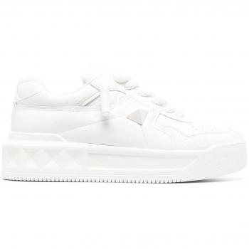 Valentino Garavani Men's One Stud XL Leather Sneakers in White, Size 45 (12 US)