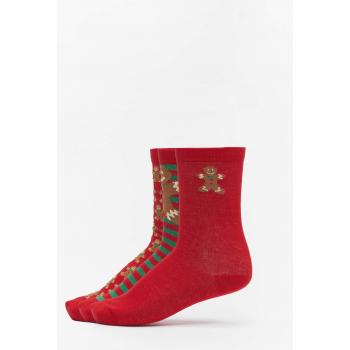 Urban Classics Christmas Gingerbread Lurex Socks 3-Pack Multicolor