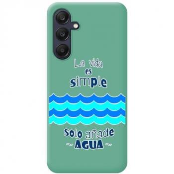 Funda Silicona Líquida Verde con Diseño de Agua para Samsung Galaxy A25 5G