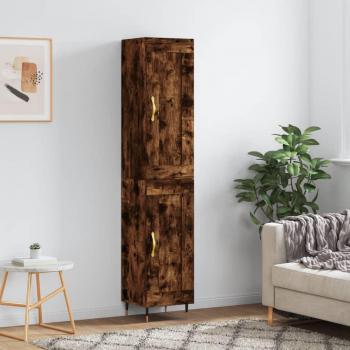Aparador de madera contrachapada roble ahumado 34,5x34x180 cm Vidaxl Marrón
