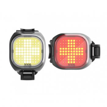 Knog Conjunto De Luces Blinder Mini Cross - Set de luces LED recargables, diseño compacto y ligero, 100 lúmenes de potencia, múltiples modos de iluminación (fijo y parpadeante), resistente al agua (IP