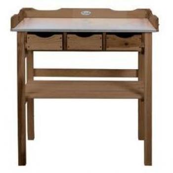 Mesa para macetas Eschert Design con cajones marrones
