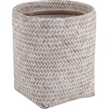 Papelera Redonda de Bambú Blanco Aubry Gaspard