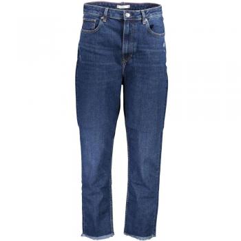 Fringed Blue Slim-Fit Carrot Jeans - W26 L30