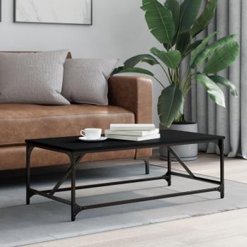Mesa de centro de madera contrachapada 100x50x35 cm en color Negro, Roble Sonoma y Roble ahumado, ideal para salón o comedor, también conocida como mesita auxiliar o mesa de café