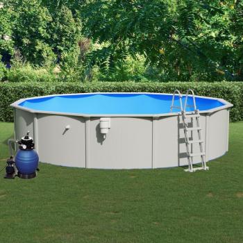 Piscina 550x120 cm con bomba de filtro de arena y escalera