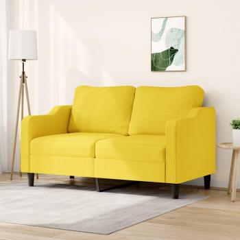 Sofá de 2 plazas 140 cm Tejido amarillo claro