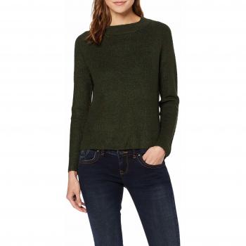 Pieces NOS Pcellen LS O-Neck Knit Noos suéter, Verde Forest Night, Large para Mujer