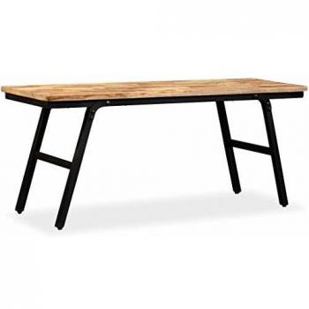 vidaXL Banco de madera de teca reciclada y acero 110x35x45 cm