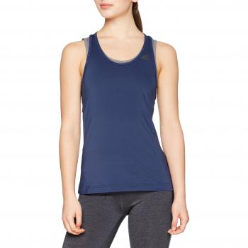 adidas D2M Tank Solid Camisa de Golf, Mujer, Azul