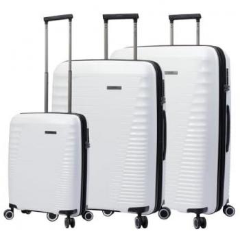 Totto Juego de Maletas Trolley Blanco - Traveler - Rígidas - Tres medidas - Sistema expandible - Sistema TSA - Forro de poliéster