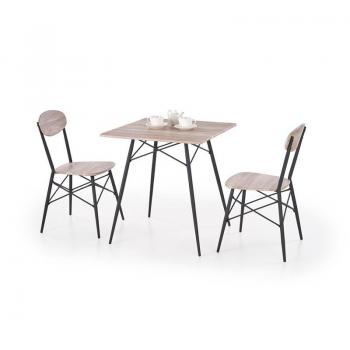 Conjunto de comedor KABIR 1 mesa + 2 sillas, dimensiones: 70 x 70 x 75 cm, estilo moderno