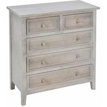 Caja de Almacenamiento de Madera Blanqueada con 5 Cajones Moldeados 'Charme'