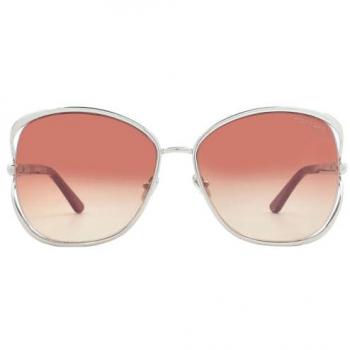 Tom Ford Marta FT1091 Gradient Bordeaux Sunglasses with Shiny Palladium Frame, 62mm Female Size