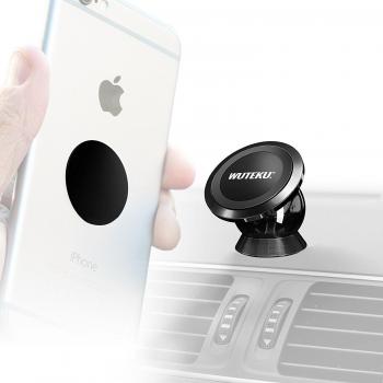 El mejor soporte de coche para teléfonos | Montaje magnético universal 100% por Wuteku® | Para teléfonos y tabletas | Galaxy S7 S6 y iPhones X, 8.7 - Versión gris