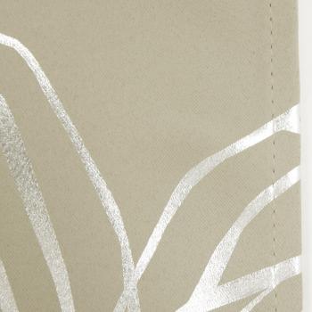 Deconovo Cortinas Opacas de Salón Moderna con Flores Plata con Ojales 140 x 175 cm 2 Piezas Beige