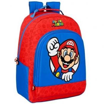 Safta-612108305 Bros Mochila Adapt.Carro Super Mario 32X42X15Cm, Multicolor, Estándar (612108305