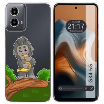 Funda Silicona Transparente Mono para Motorola Moto G34 5G