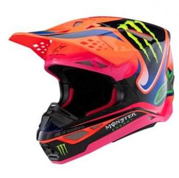Casco de Cross Alpinestars S-M10 Deegan ECE06 Naranja Flúor-Púrpura-Rosa