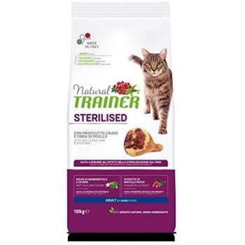 Natural Trainer Gato Adulto Esterilizado con Jamón Crudo - 10 kg