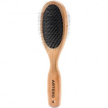 Artero Nature Collection Cepillo Carda Doble de Bambú con Púas Extralargas para Perros y Gatos