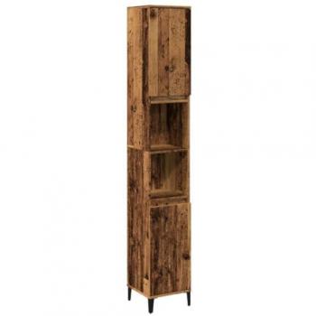 Armario de baño madera de ingeniería envejecida 30x30x190 cm