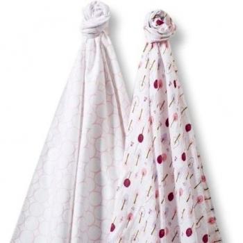 Swaddle Designs -. Juego de tapas para el recién nacido Swaddle Duo, 2 piezas, rojo
