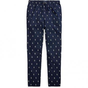 Polo Ralph Lauren Men's Navy Cotton Pajama Pants with Pony Player Print, Size S