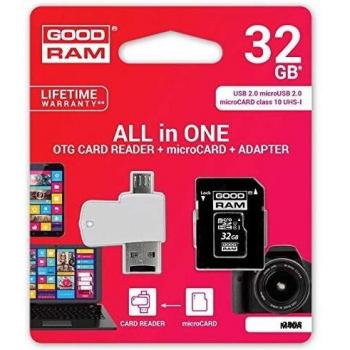 GOODRAM Microsd 32gb Card Class 10 + Adpter + Card Reader - Blister