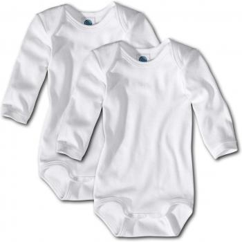 Body de bebé Sanetta manga larga blanco - Pack doble