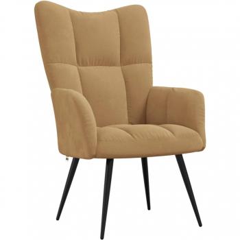 Sillón de relax de terciopelo marrón vidaXL
