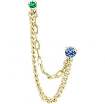 Ear Candy - Piercing múltiple Kaia de plata bañada en oro amarillo 18k