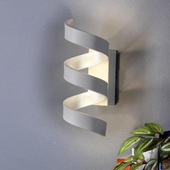 Aplique LED Helix de Aluminio Plata con 1 Ampoule, 720lm, 3000K, dimensiones 10x26x13.5cm