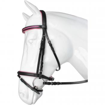 Horka Brida diseño, negro/magenta, Pony