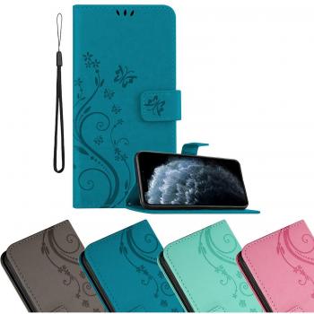 Funda Libro para Apple iPhone 11 PRO MAX (XI PRO MAX) en AZUL FLORAL