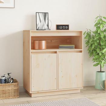 Aparador de madera maciza de pino 70x34x80 cm, mueble de almacenaje de salón con armarios y puertas, cajón de madera, buffet para salón moderno, armario auxiliar y armario de almacenamiento