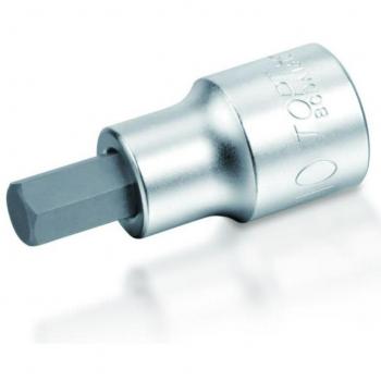 Toma HEX de 1/4 TOPTUL BCDA0810 - Piezas insertables de llave de cubo, fabricada en acero al cromo vanadio, acabado pulido, compatible con llaves de impacto y herramientas