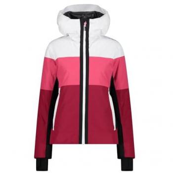 Chaqueta CMP 33W0706 para mujer, color rojo y rosa, con capucha, modelo Fix Hood Twill en blanco, rosa y granate