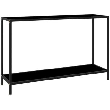 Mesa de Consola Negra con Vidrio Templado 120x35x75 cm