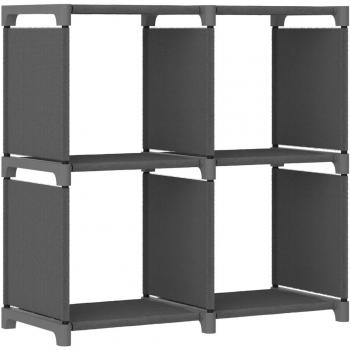 Estantería de 4 cubos de tela gris 69x30x72,5 cm