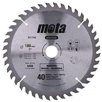 Sierra circular de carburo de tungsteno ø180mm 7 1/4 40 dientes CLP18 SC740P Mota