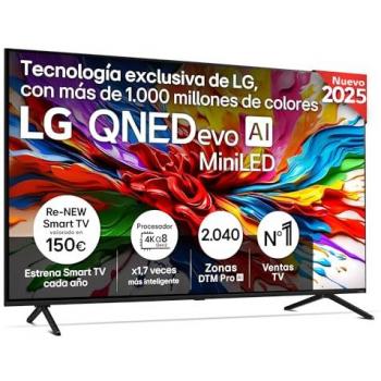 Smart TV LG QNED evo MiniLED 55 4K UHD 120Hz AI con Dolby Vision y FreeSync - Modelo 2025