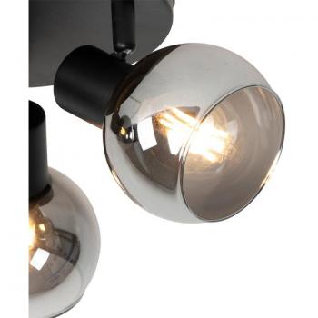 Plafón Vidro con luces vidrio humo, 3 luces