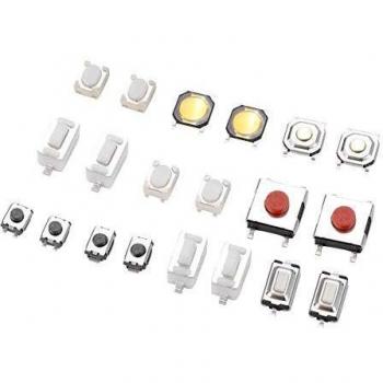 250 Unids 10 Tipos Táctil Botón Microinterruptor Táctil Surtido Kit para Coche Control Remoto Llave con Caja de Plástico
