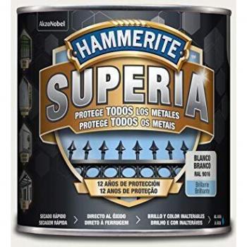 Hammerite Superia Esmalte antioxidante al agua Brillante Blanco 2,5 L