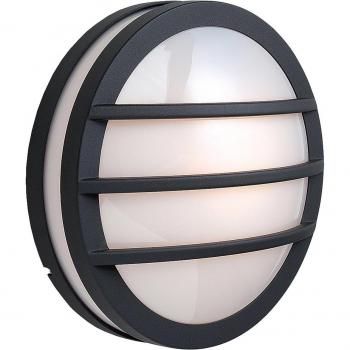 Aplique Zenith, lámpara colgante de pared/empotrada en el techo, grafito, 7W, difusor de ópalo IP54, E27