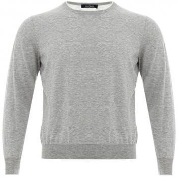 Gran Sasso Elegant Gray Silk-Cotton Blended Sweater - IT50 | L