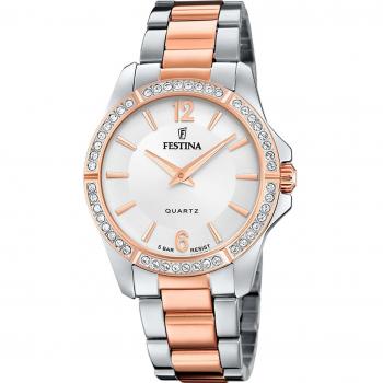 Festina Mademoiselle F20595/1 Reloj de Mujer Acero Inoxidable 316L Esfera Plateada Multicolor