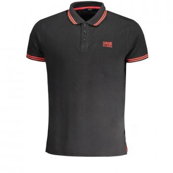 Cavalli Class Black Cotton Polo Shirt - XXL